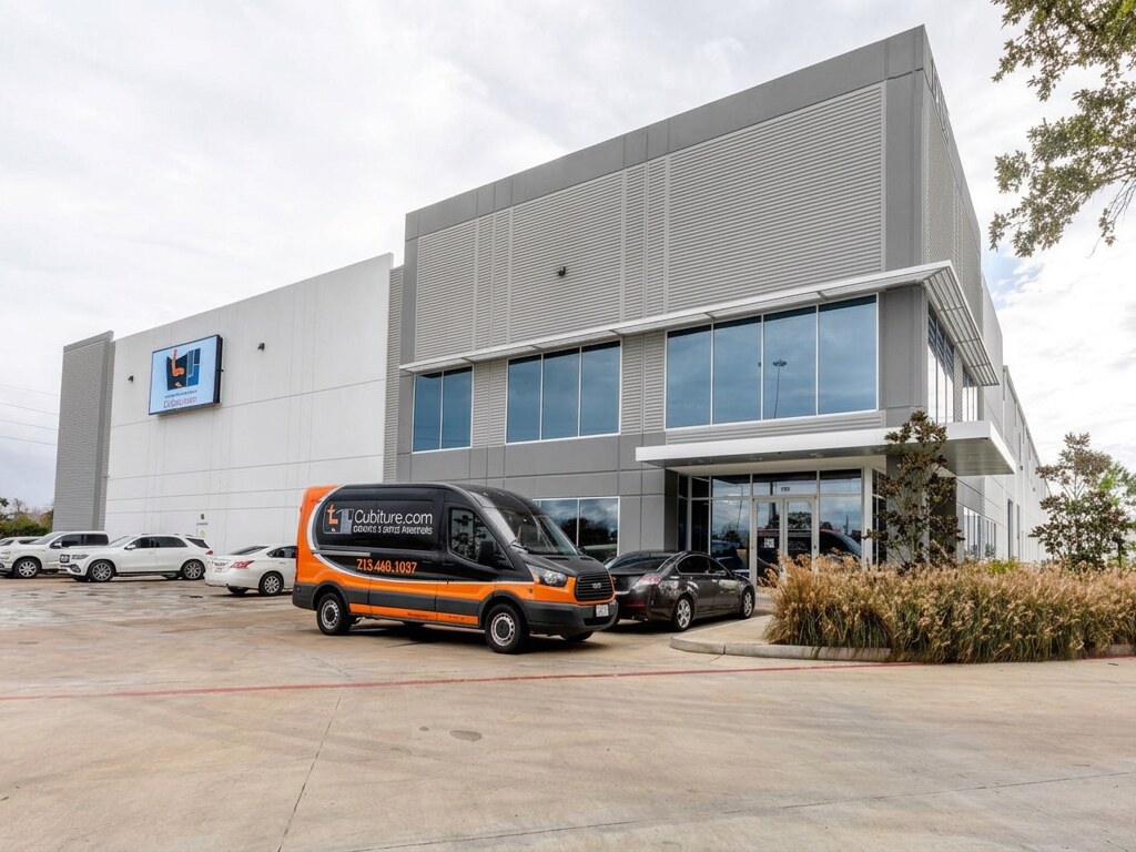 The Cubiture facility in northwest Houston with a company van out front