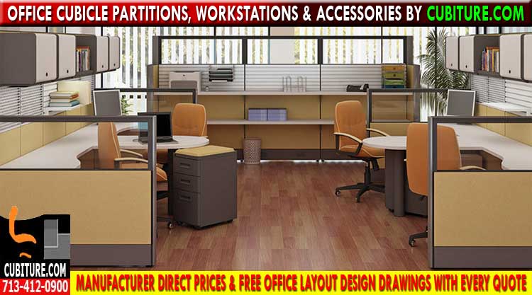 Contemporary Office Cubicle Partitions For Sale In Houston, Texas