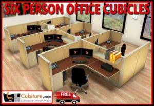 Discount Commercial 6 Person Office Cubicles For Sale Manufacturer Direct Pricing With fREE Shipping - Made In USA