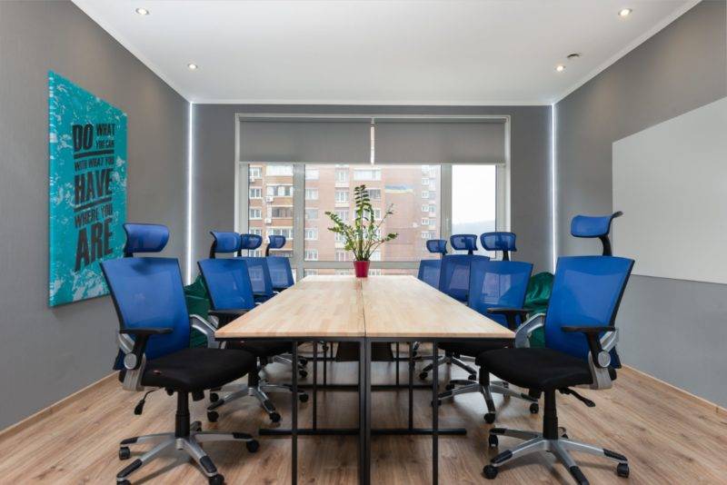 modern conference room table with chairs