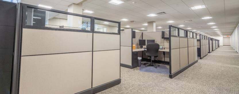 Cubicle installation services with data/voice cabling, filing, storage