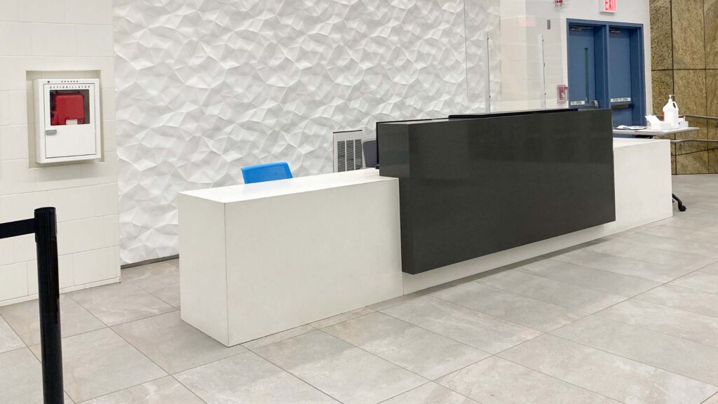Black and White Reception Desk