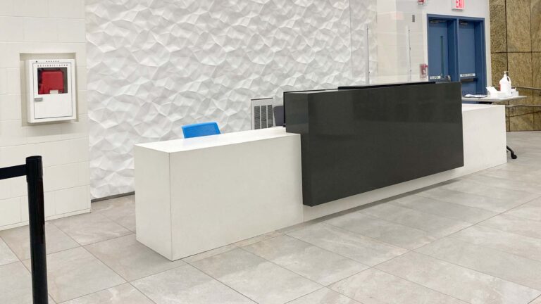 Black and White Reception Desk